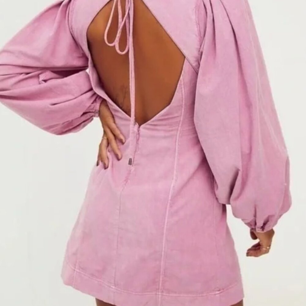 Free People Pink Corduroy Starlight Mini Dress